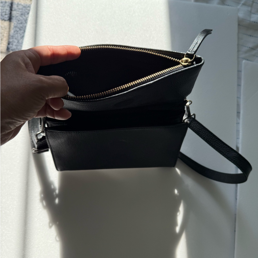 Nordstrom Eleanor Black Leather Crossbody Bag - Picture 4 of 10